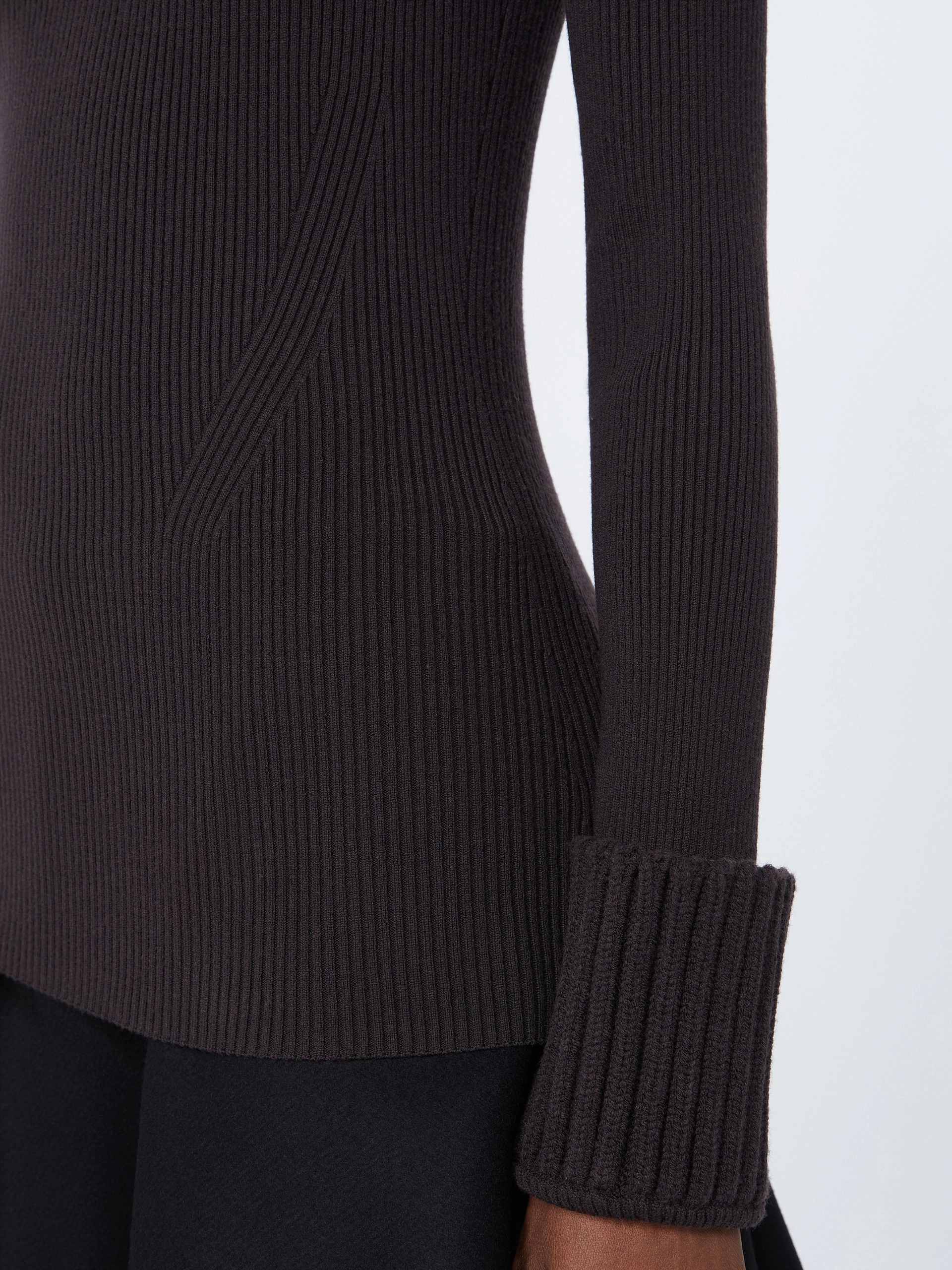 Slim stretch wool sweater - DARK BROWN - Sportmax - 6