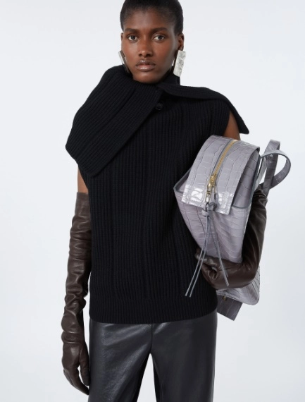 Maglia smanicata in lana stretch - NERO - Sportmax - 4