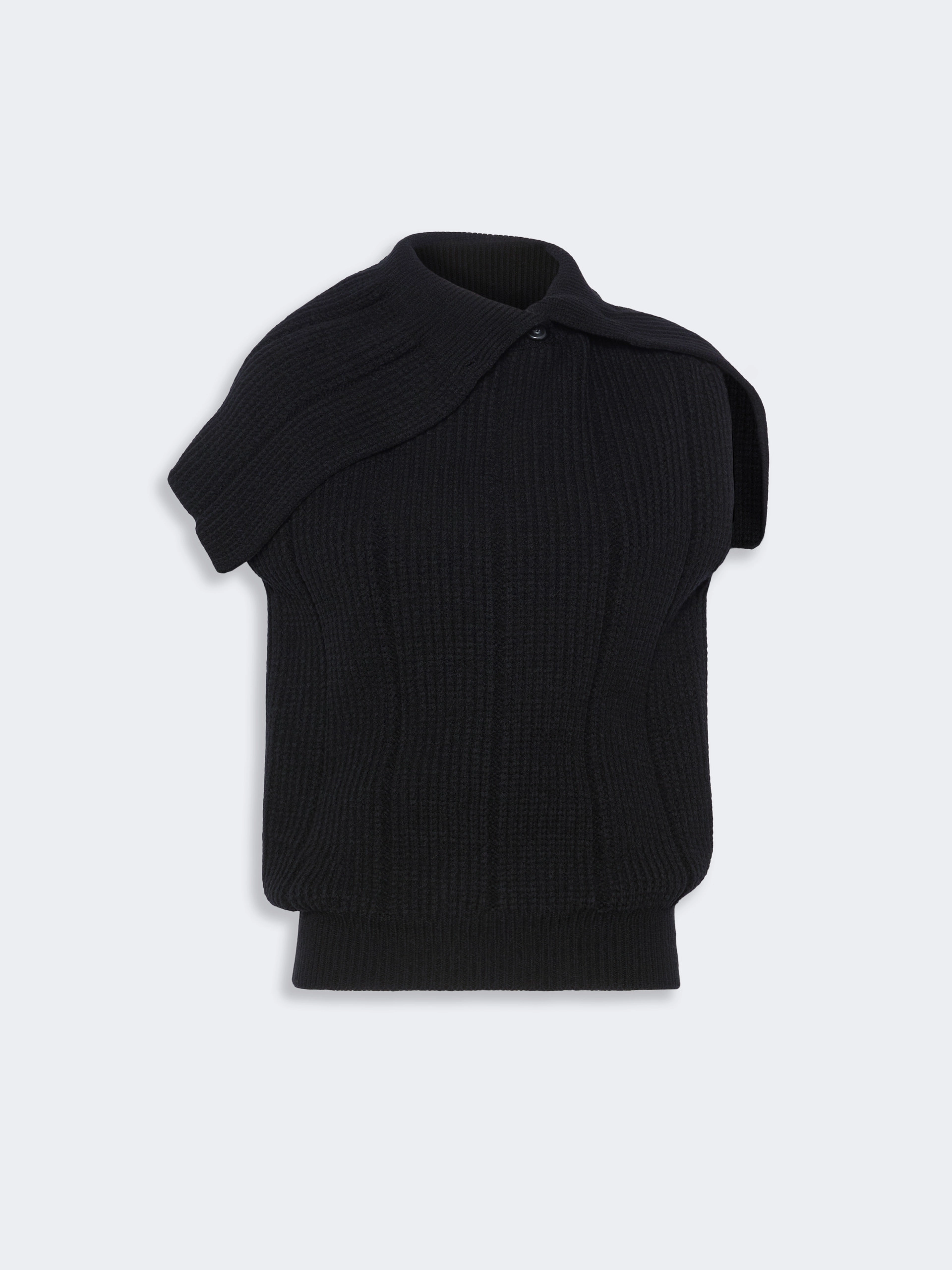 Maglia smanicata in lana stretch - NERO - Sportmax - 6