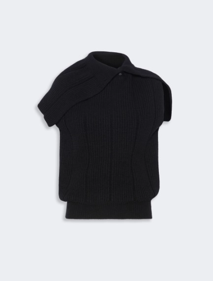 Maglia smanicata in lana stretch - NERO - Sportmax - 6