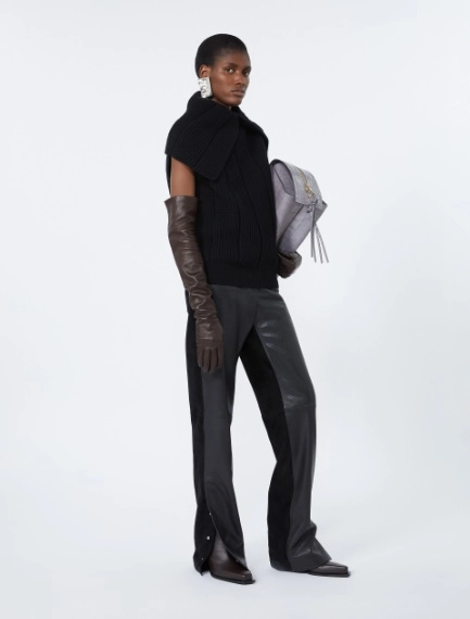 Maglia smanicata in lana stretch - NERO - Sportmax - 1
