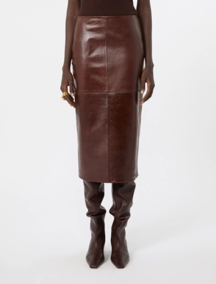 Nappa-leather midi skirt - PLUM - Sportmax - 2