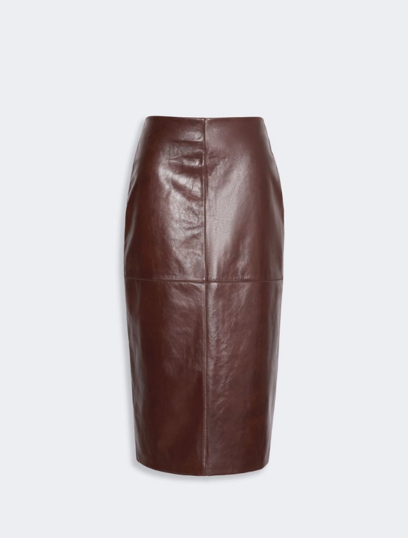Nappa-leather midi skirt - PLUM - Sportmax - 4