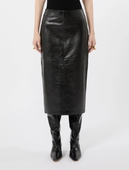 Nappa-leather midi skirt - BLACK - Sportmax - 2