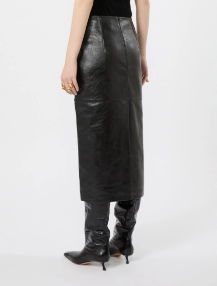 Nappa-leather midi skirt - BLACK - Sportmax - 3