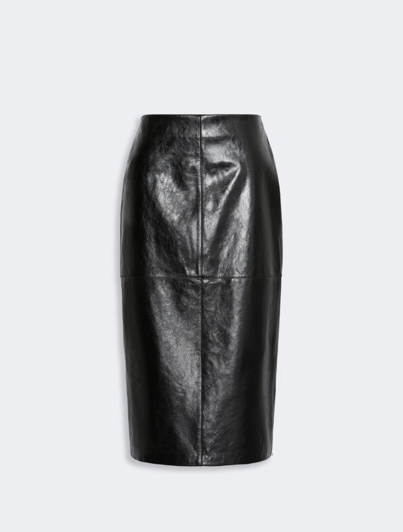 Nappa-leather midi skirt - BLACK - Sportmax - 4