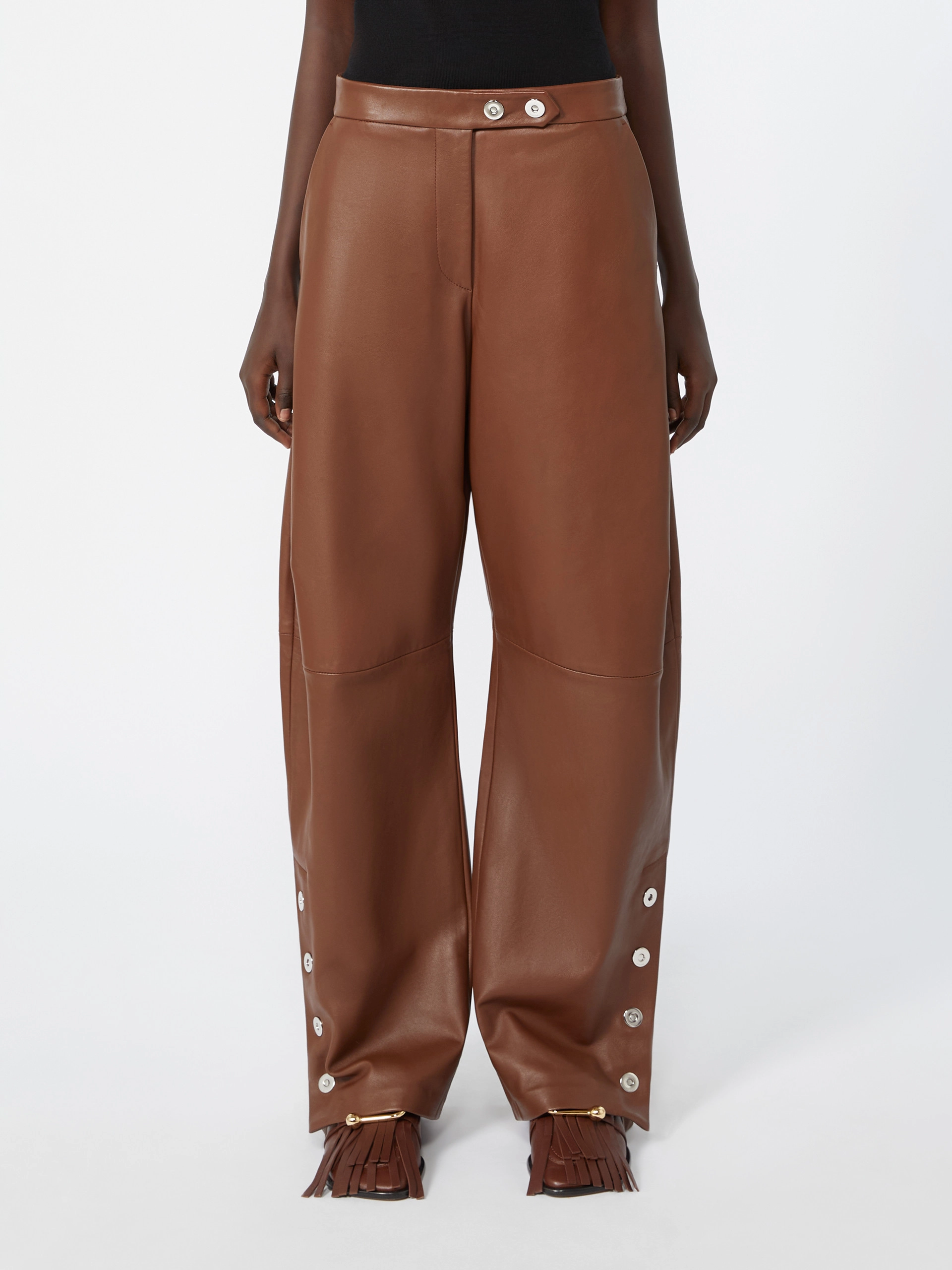 Nappa leather baggy trousers - BROWN - Sportmax - 2