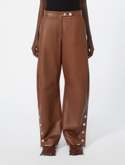 Nappa leather baggy trousers - BROWN - Sportmax - 2
