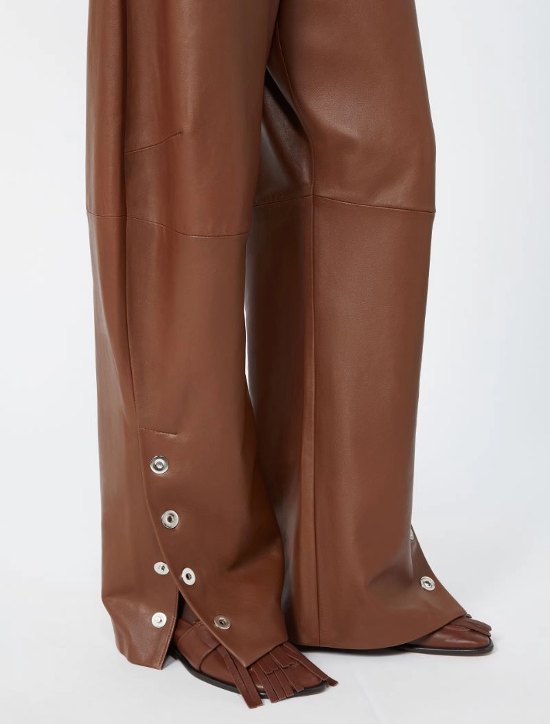 Nappa leather baggy trousers - BROWN - Sportmax - 4