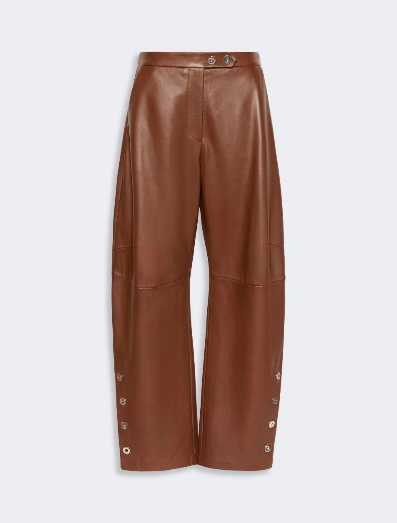 Nappa leather baggy trousers - BROWN - Sportmax - 5