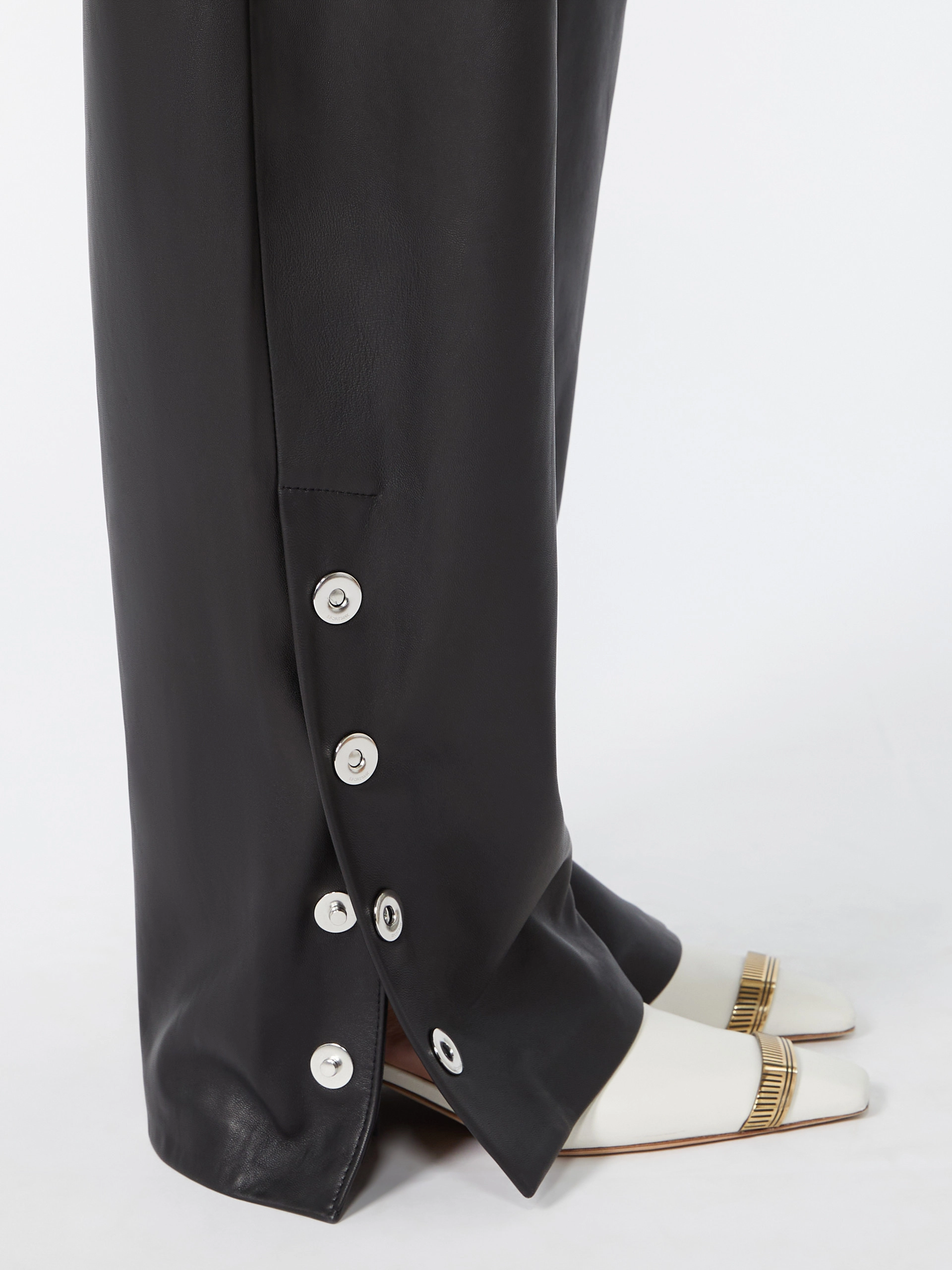 Nappa leather baggy trousers - BLACK - Sportmax - 4