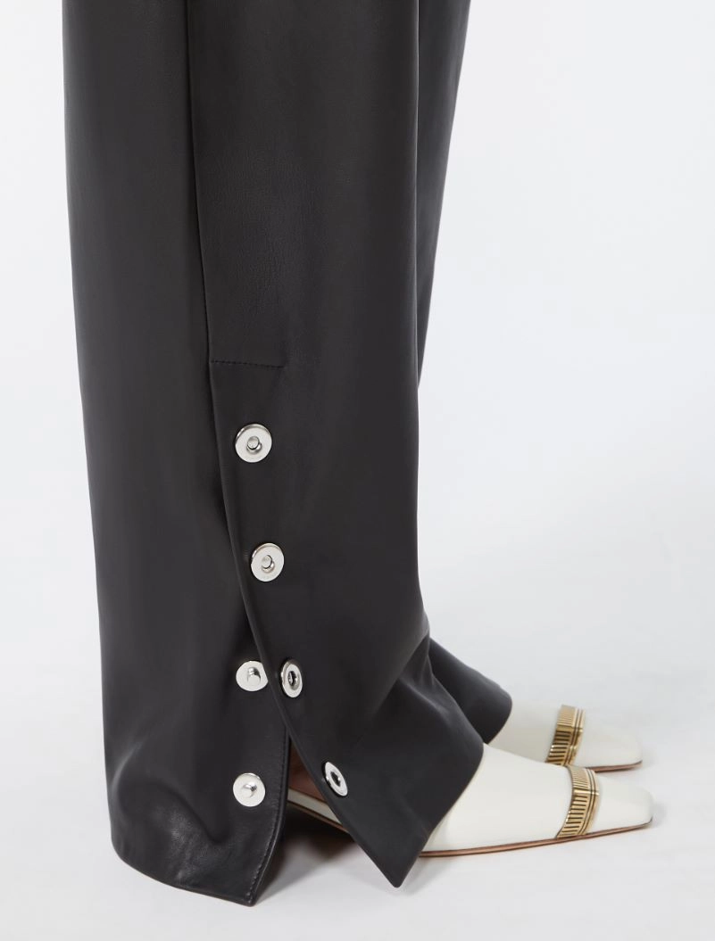 Nappa leather baggy trousers - BLACK - Sportmax - 4