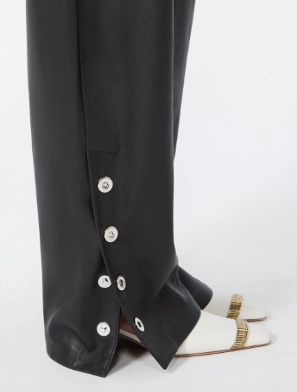 Nappa leather baggy trousers - BLACK - Sportmax - 4