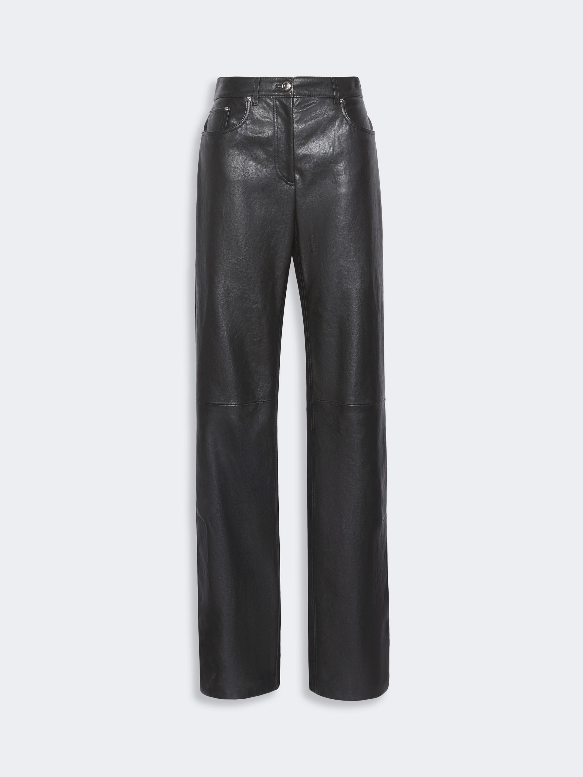 Leather and suede 5-pocket trousers - BLACK - Sportmax - 5