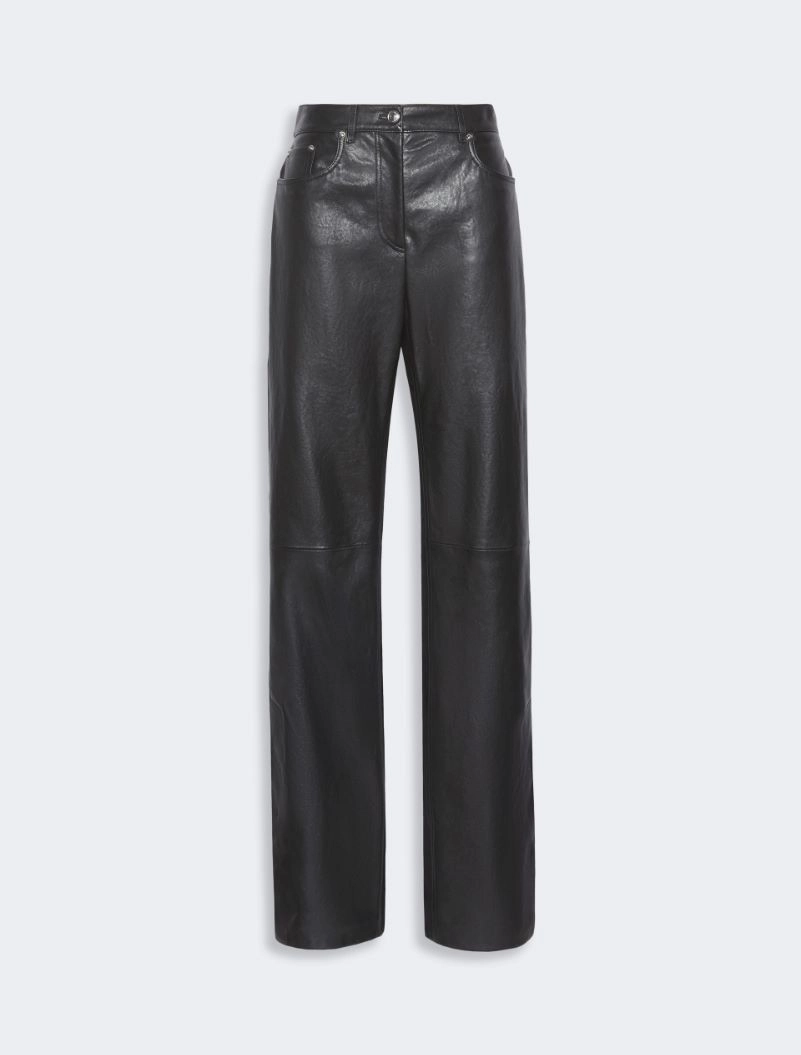 Leather and suede 5-pocket trousers - BLACK - Sportmax - 5