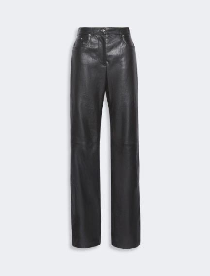 Leather and suede 5-pocket trousers - BLACK - Sportmax - 5