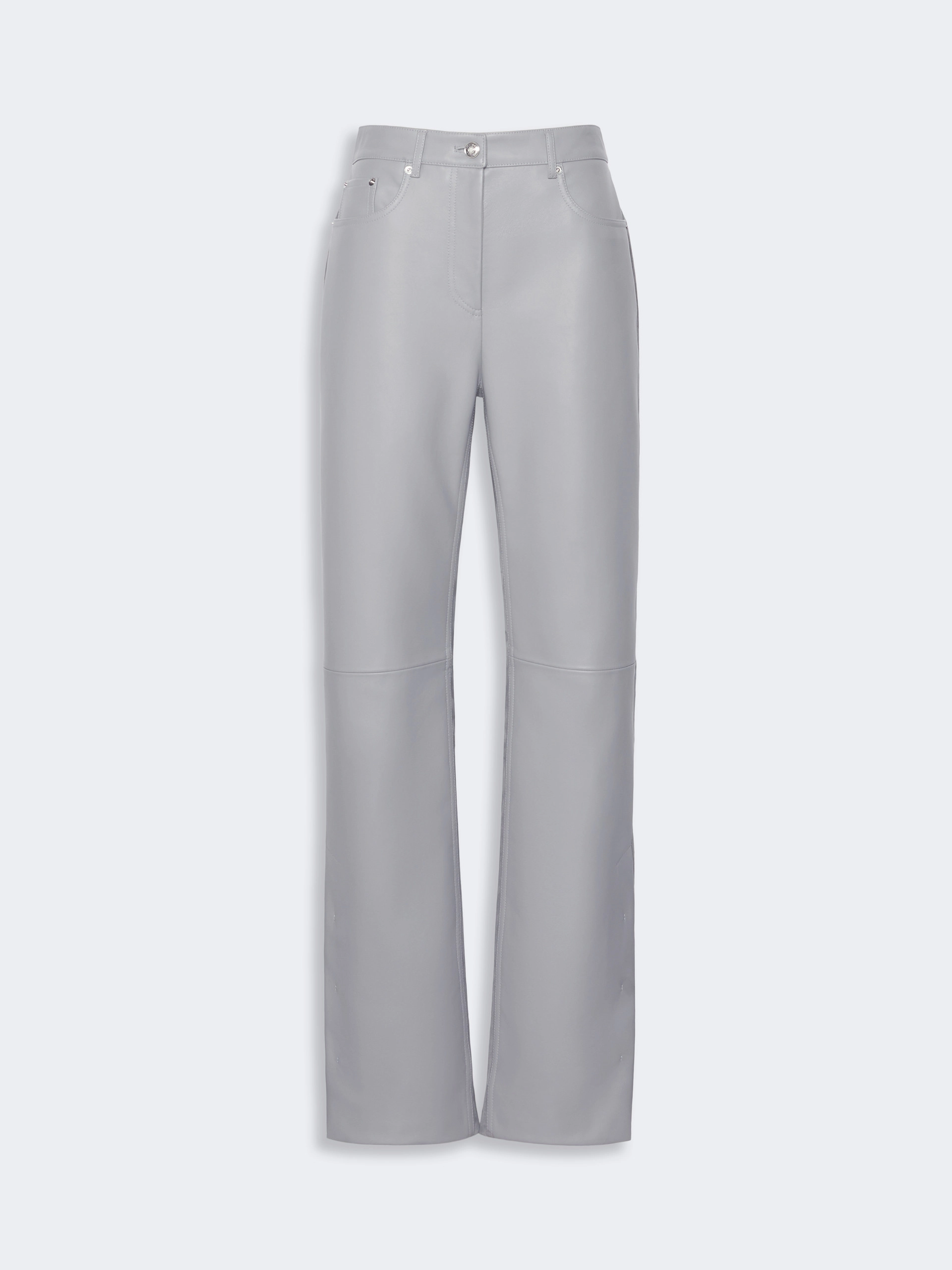 Leather and suede 5-pocket trousers - MEDIUM GREY - Sportmax - 5