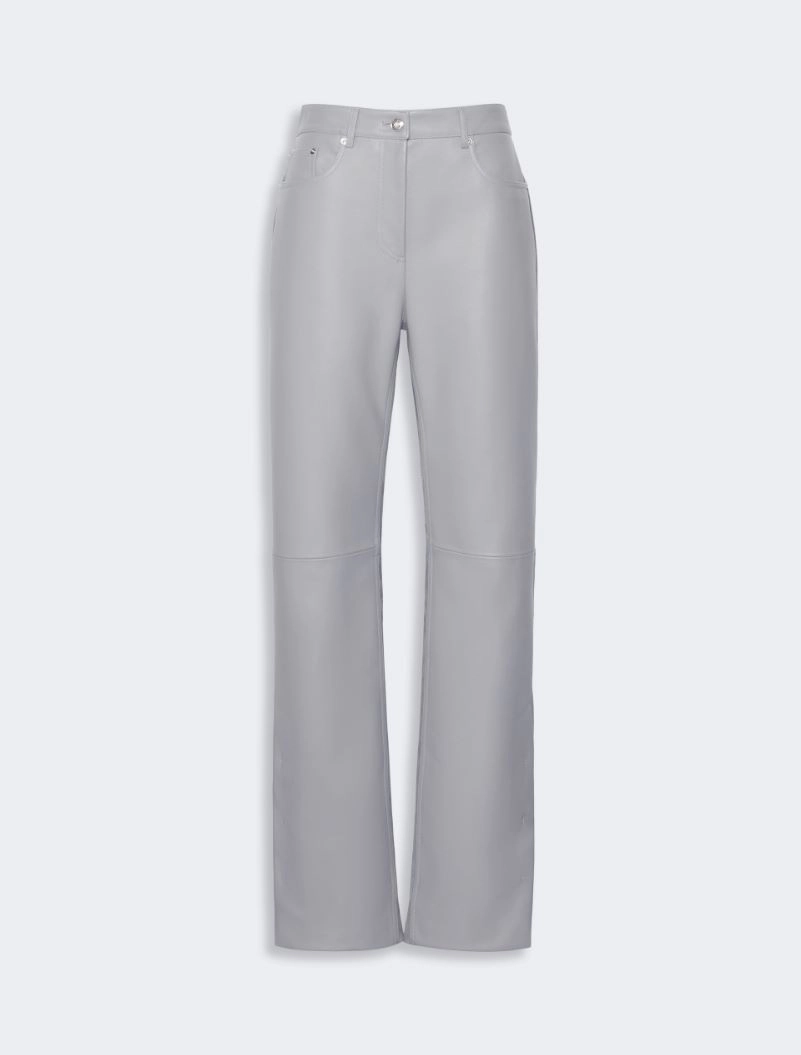 Leather and suede 5-pocket trousers - MEDIUM GREY - Sportmax - 5