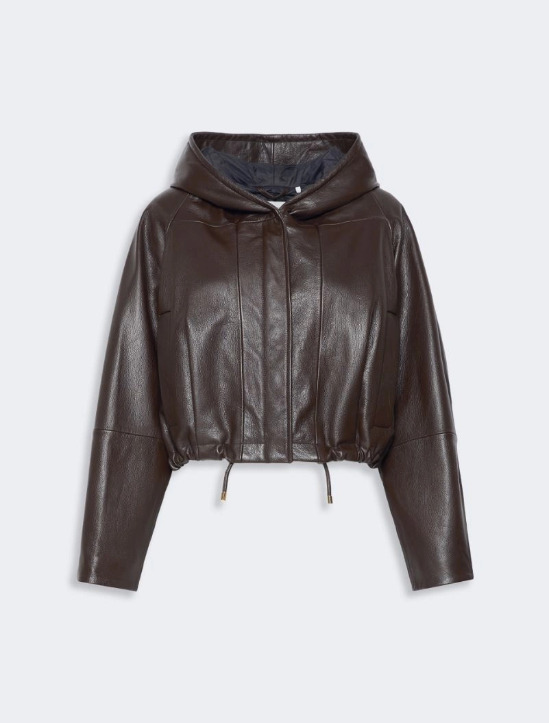 Leather bomber jacket - CHOCOLATE - Sportmax - 6