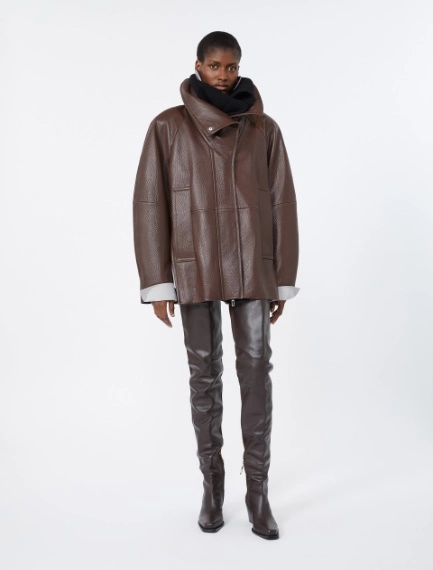 Leather jacket - COFFEE - Sportmax - 1