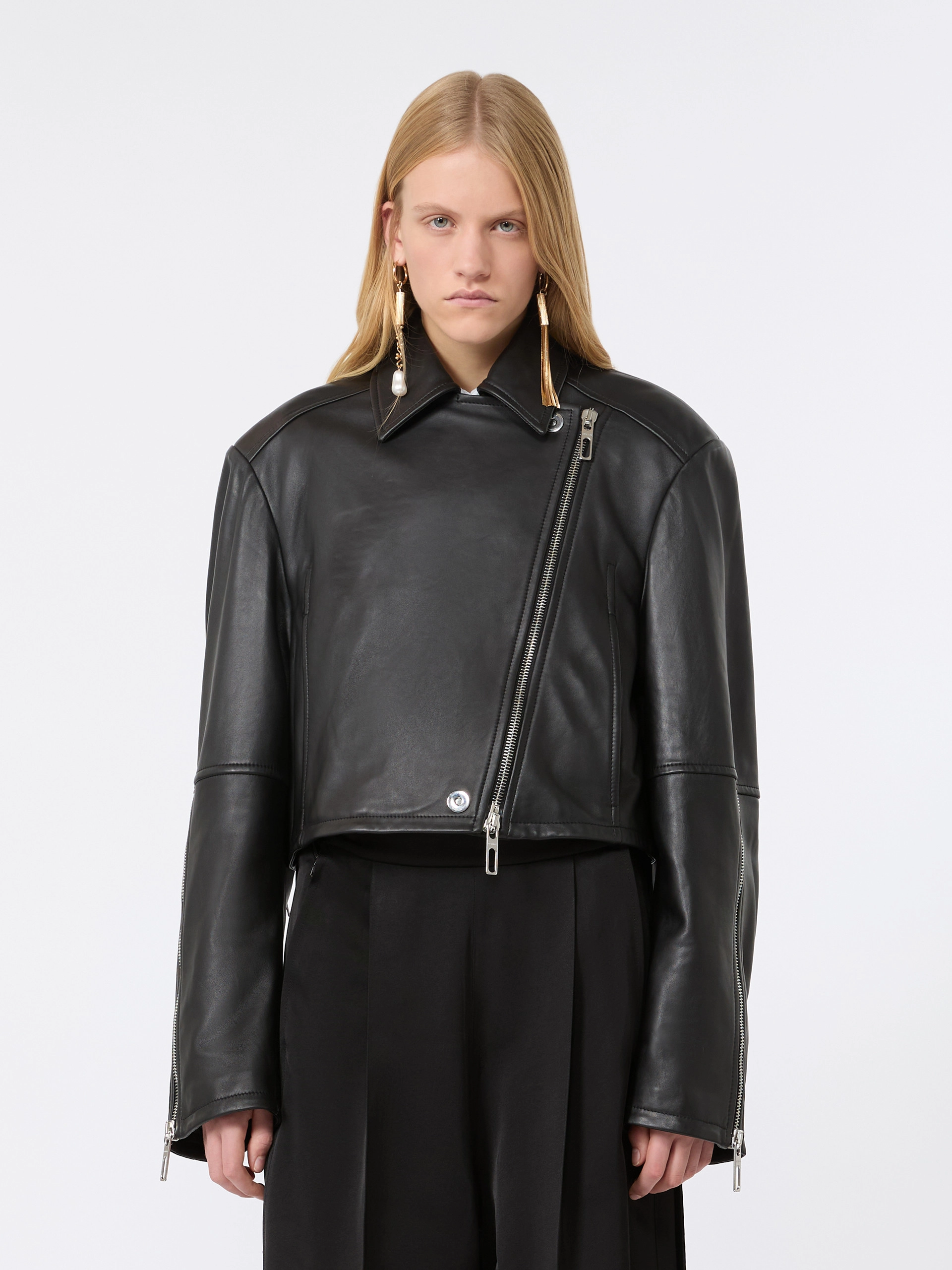 Biker jacket in nappa - NERO - Sportmax - 2