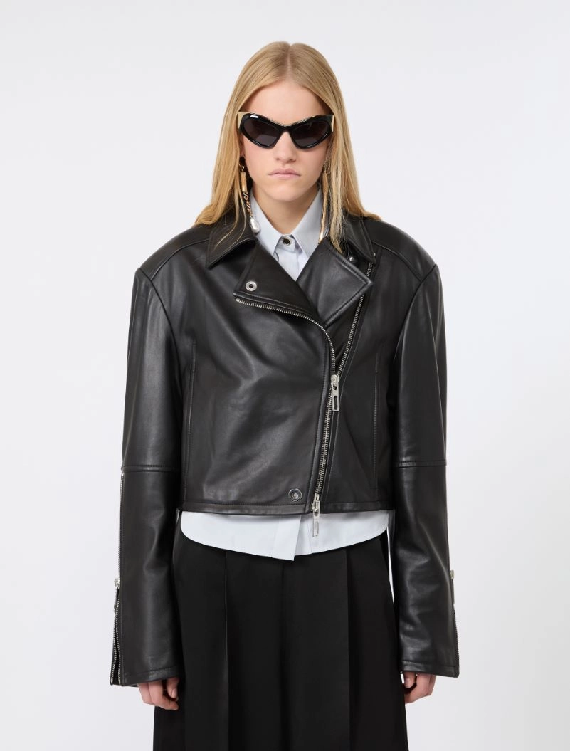 Biker jacket in nappa - NERO - Sportmax - 4
