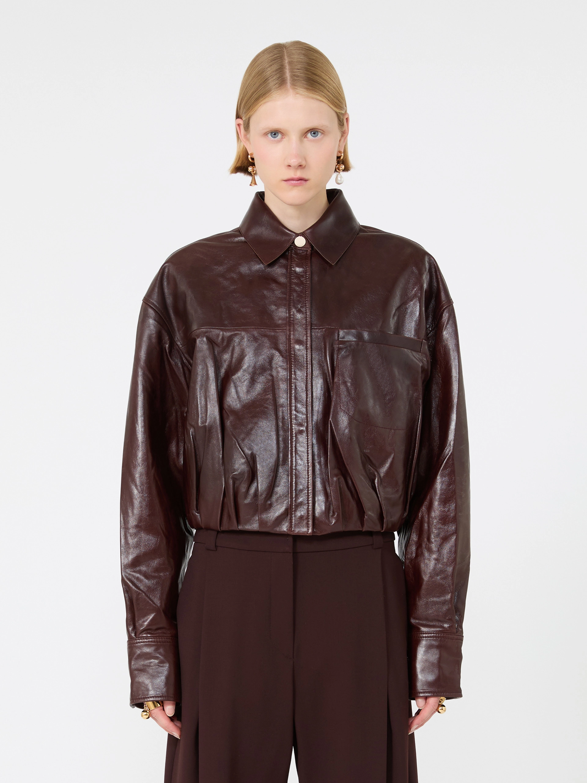 Camicia boxy in nappa - PRUGNA - Sportmax - 2