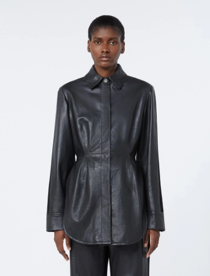 Long leather shirt - BLACK - Sportmax - 2