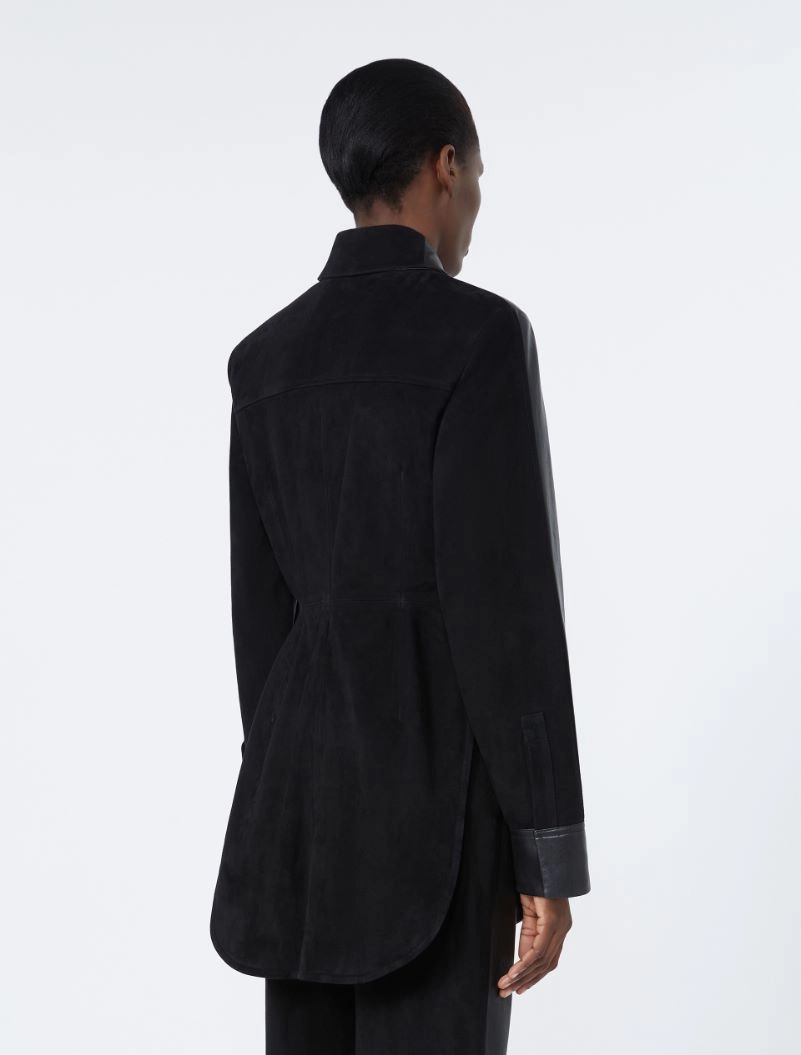 Long leather shirt - BLACK - Sportmax - 3