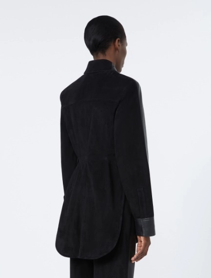 Long leather shirt - BLACK - Sportmax - 3