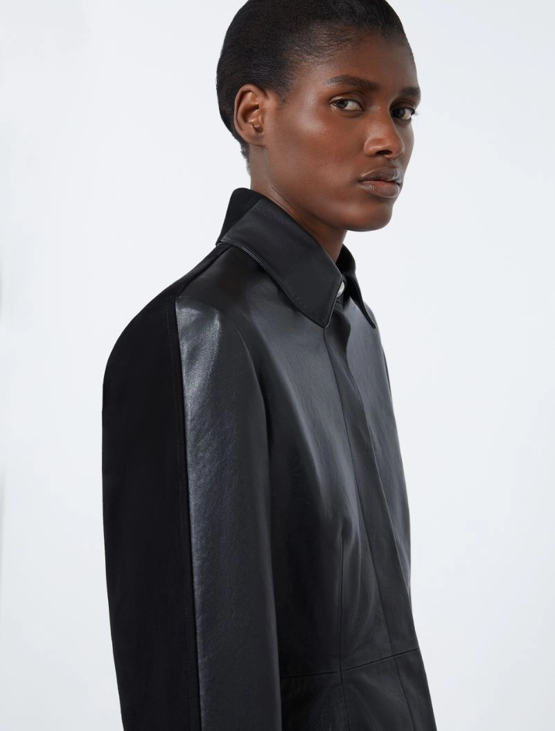 Long leather shirt - BLACK - Sportmax - 5