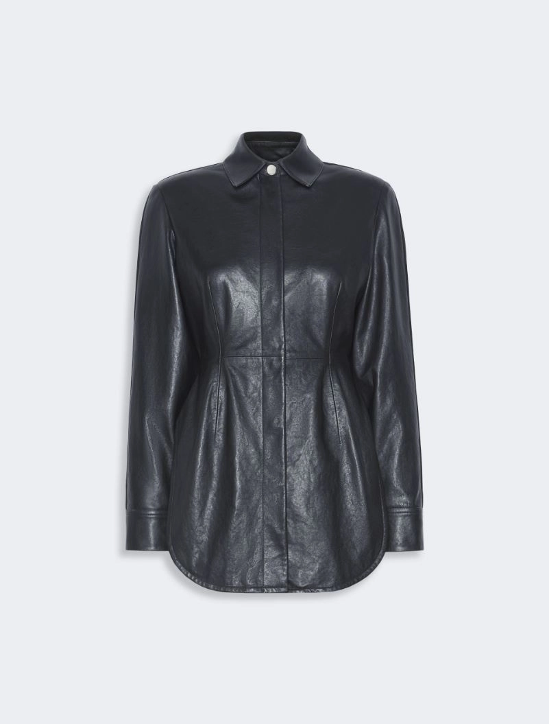 Long leather shirt - BLACK - Sportmax - 6