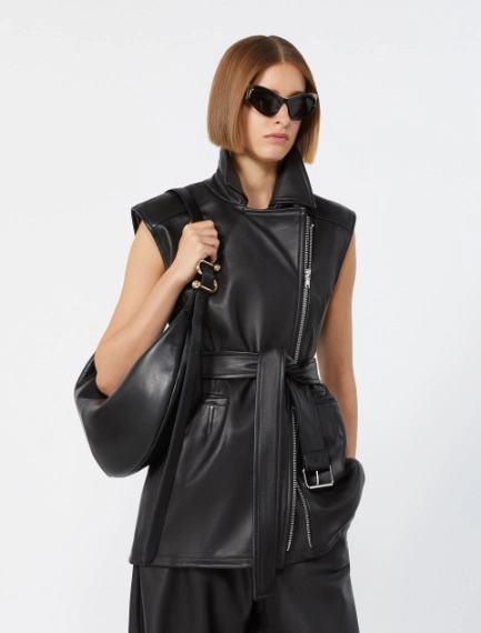 Sleeveless nappa leather jacket - BLACK - Sportmax - 4