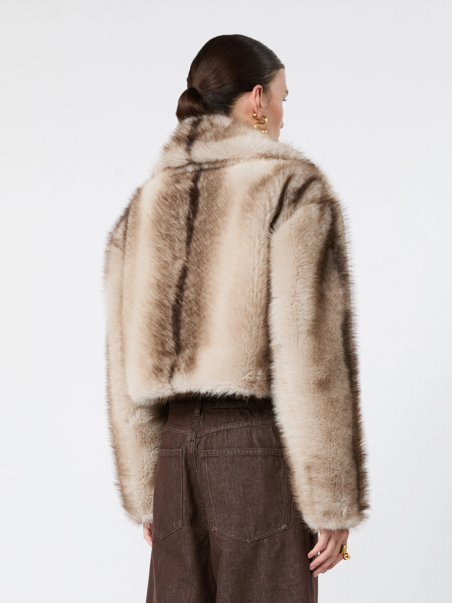 Short furry jersey jacket - MUD - Sportmax - 3