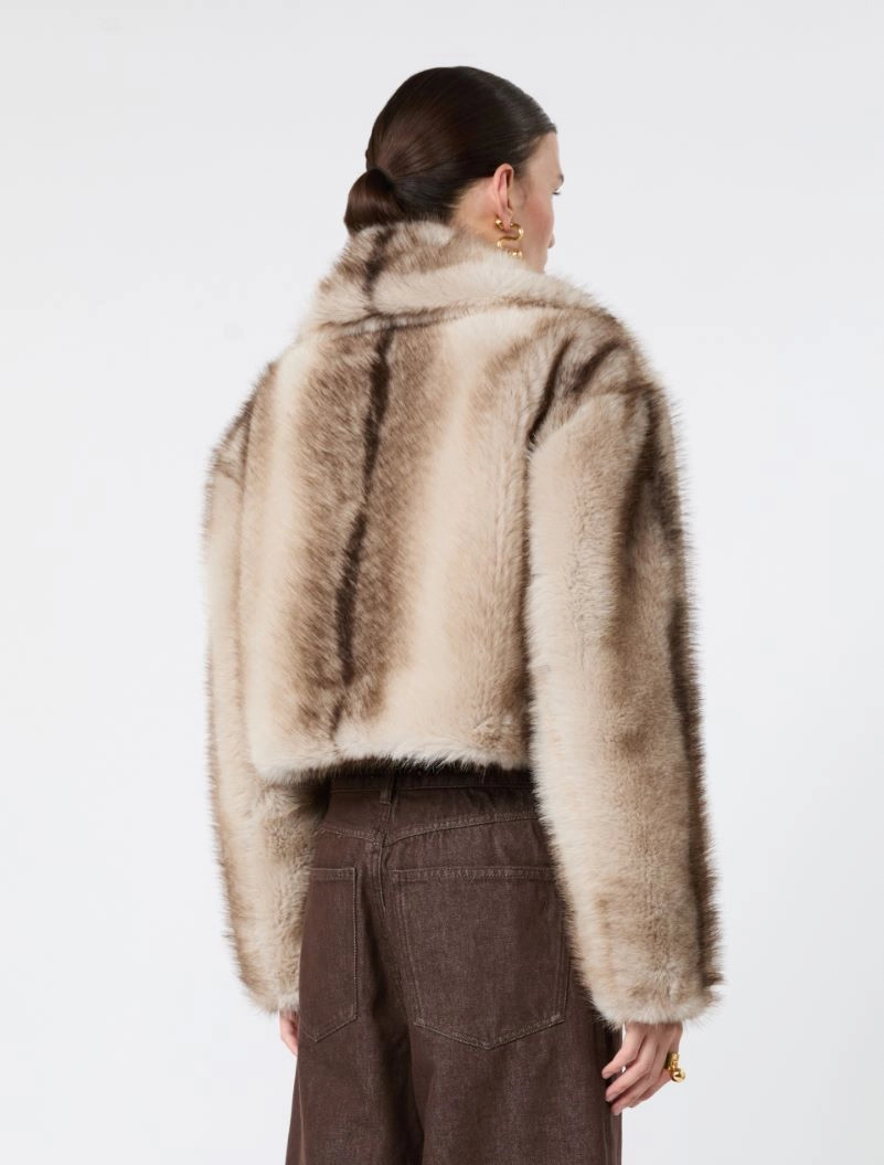 Short furry jersey jacket - MUD - Sportmax - 3