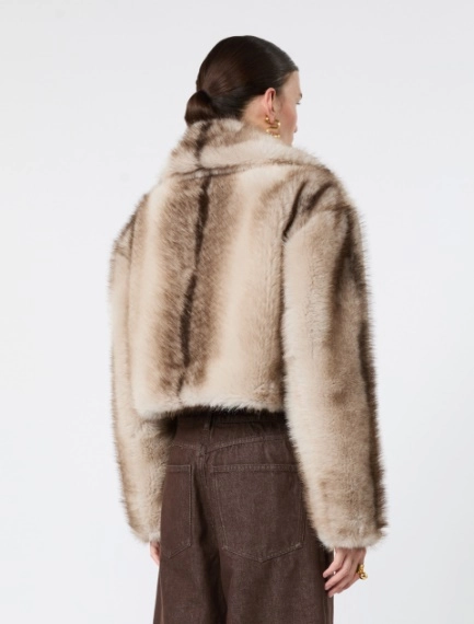 Short furry jersey jacket - MUD - Sportmax - 3