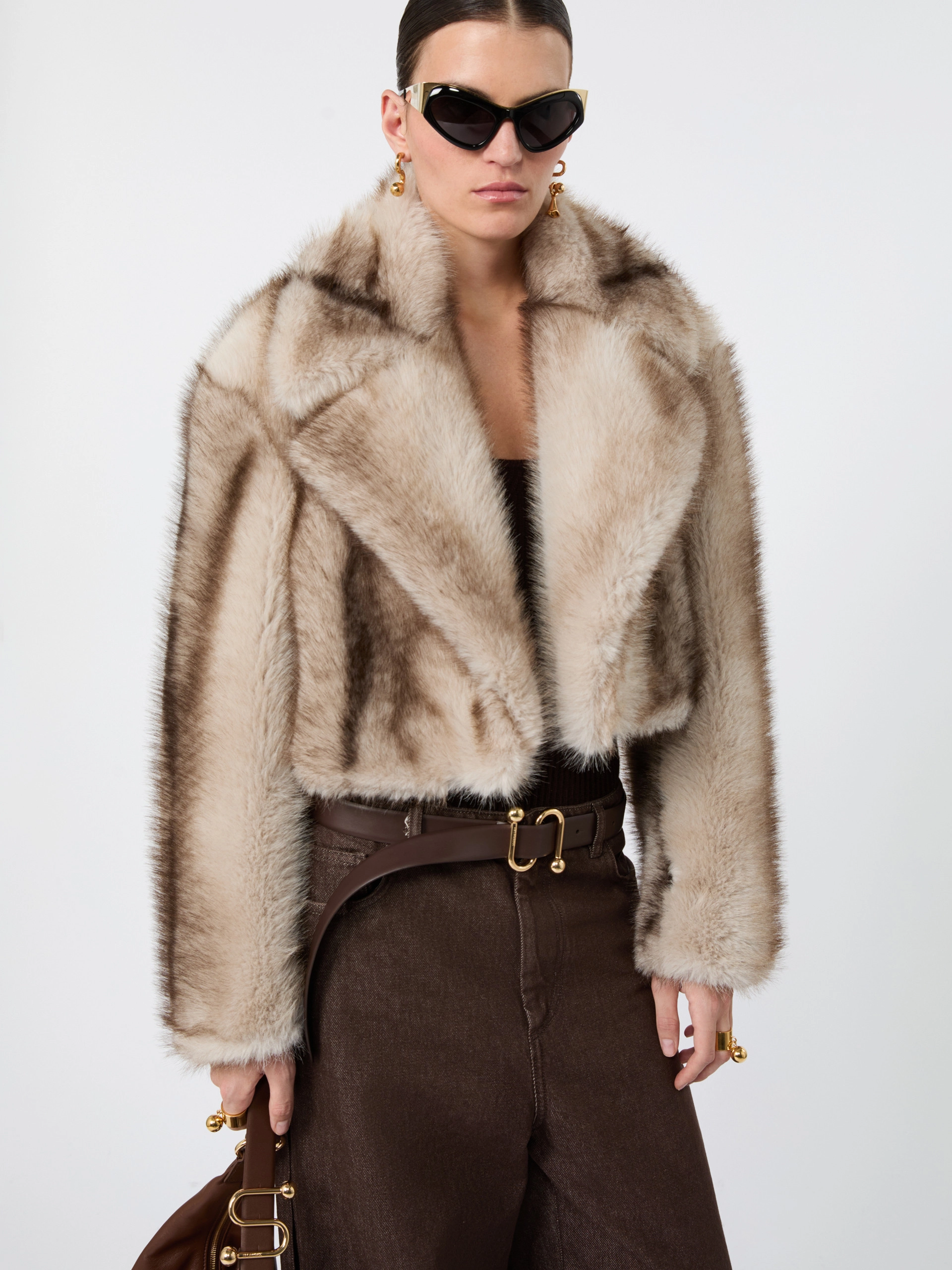 Short furry jersey jacket - MUD - Sportmax - 4