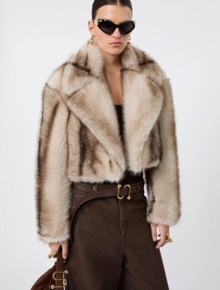 Short furry jersey jacket - MUD - Sportmax - 4