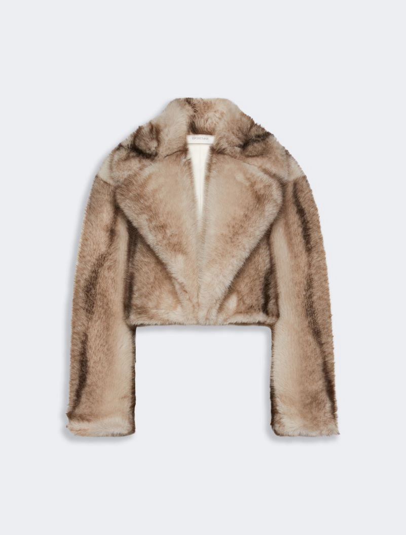 Short furry jersey jacket - MUD - Sportmax - 6