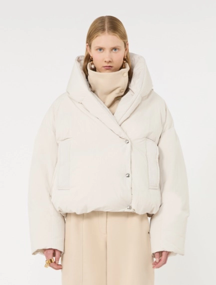 Short crinkled fabric down jacket - IVORY - Sportmax - 2