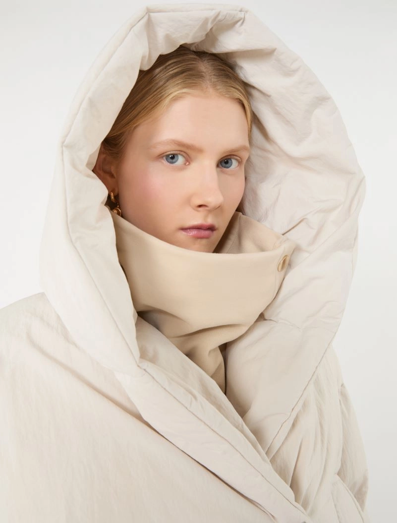 Short crinkled fabric down jacket - IVORY - Sportmax - 5