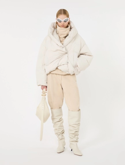 Short crinkled fabric down jacket - Sportmax
