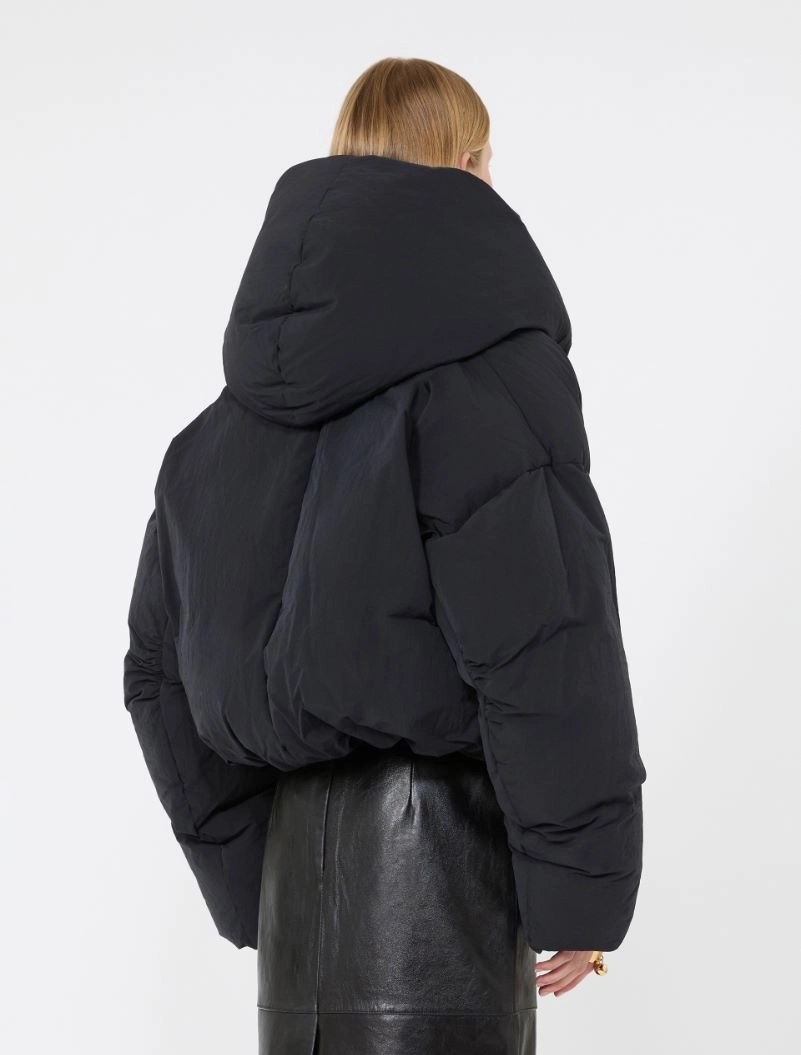 Short crinkled fabric down jacket - BLACK - Sportmax - 3