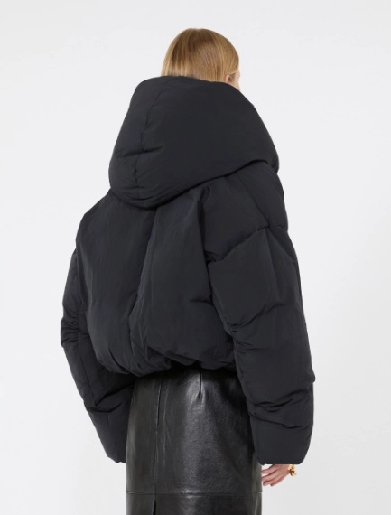 Short crinkled fabric down jacket - BLACK - Sportmax - 3