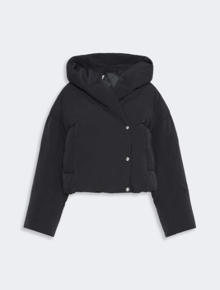 Short crinkled fabric down jacket - BLACK - Sportmax - 6