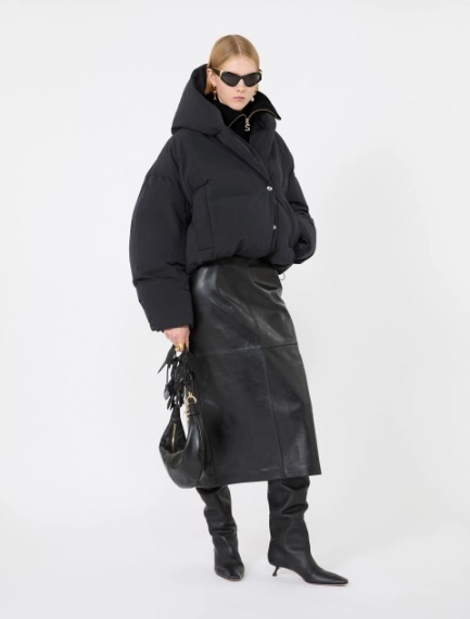 Short crinkled fabric down jacket - Sportmax