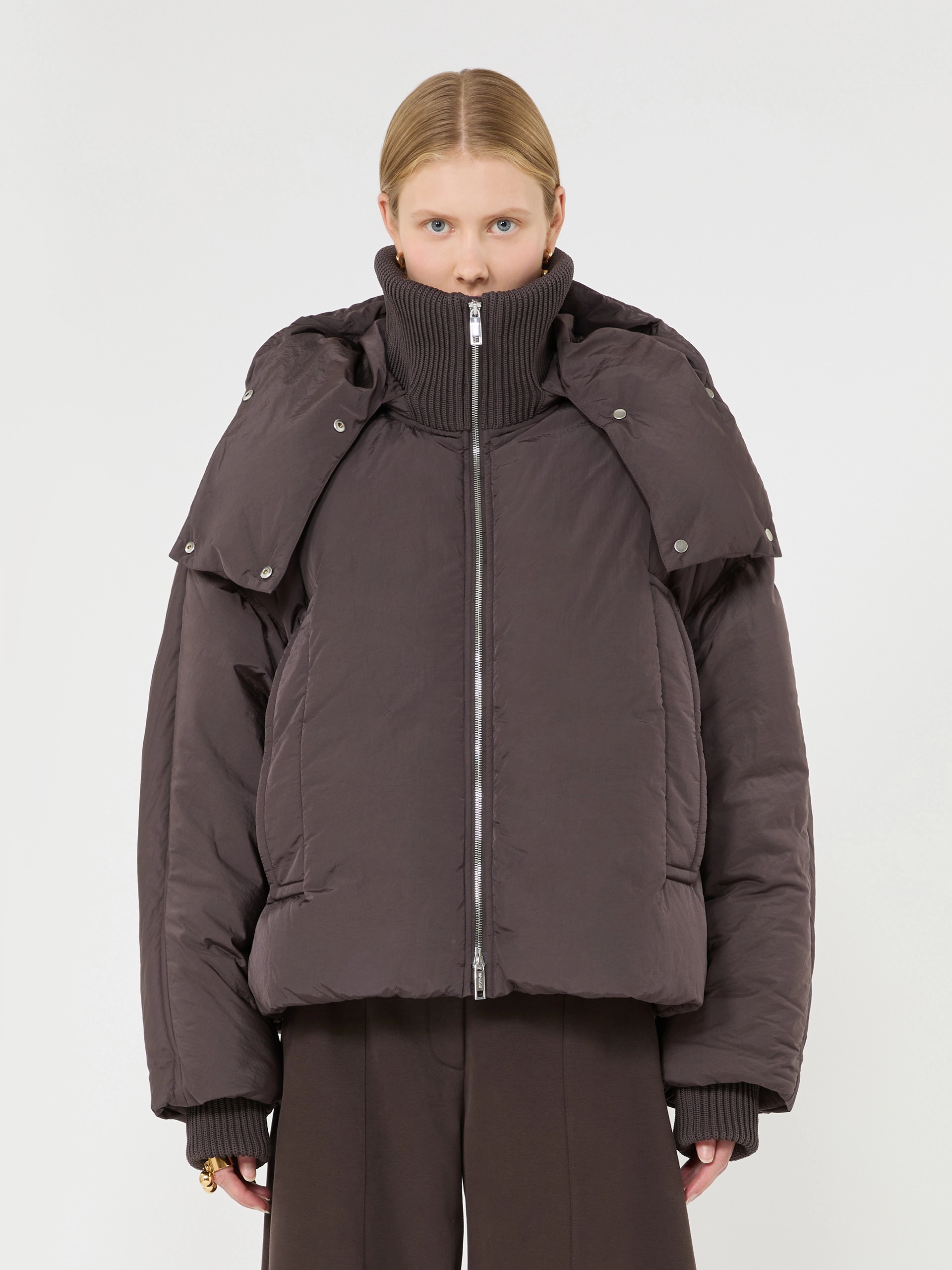 Short water-repellent down jacket - CHOCOLATE - Sportmax - 2