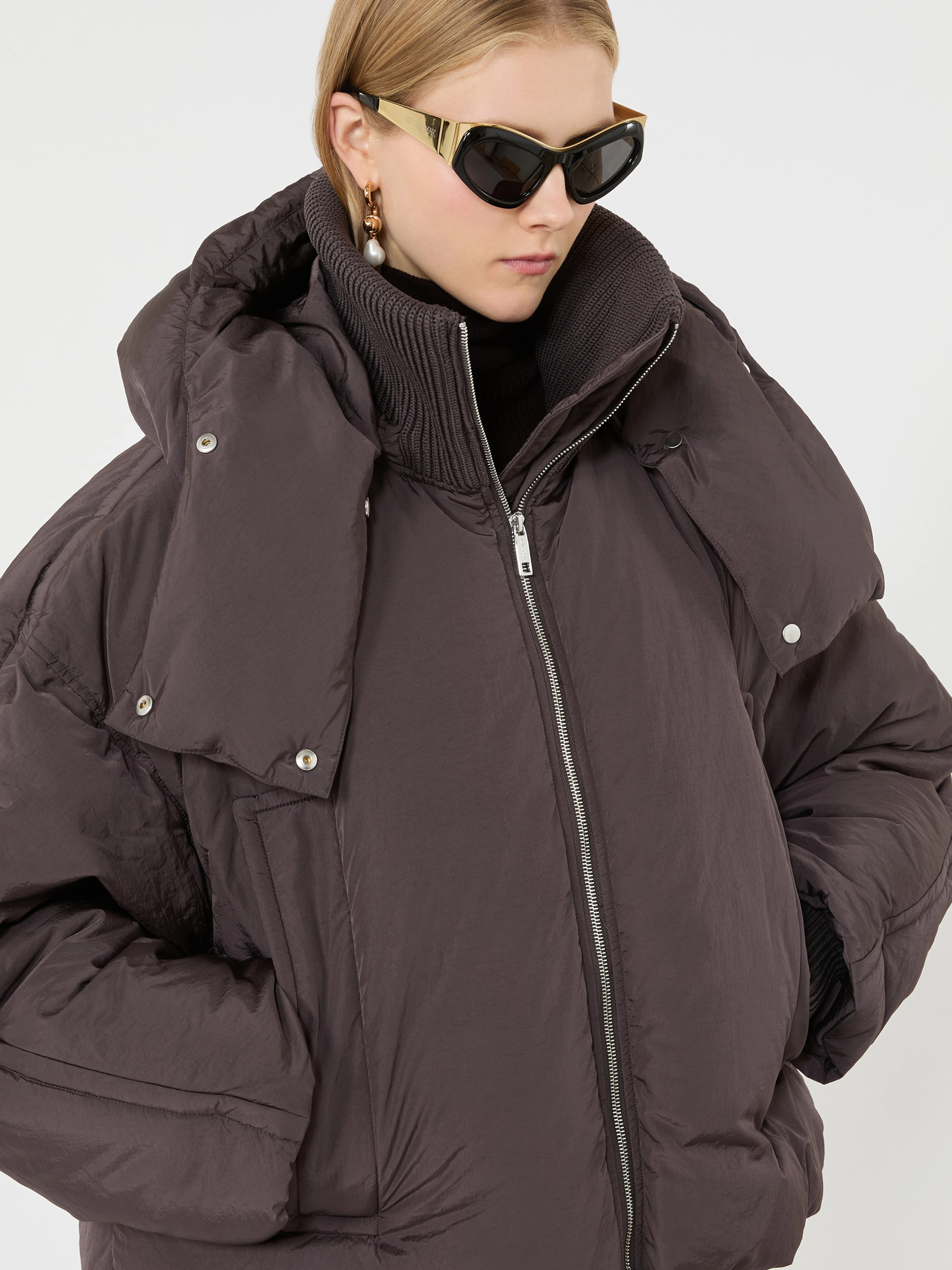 Short water-repellent down jacket - CHOCOLATE - Sportmax - 4