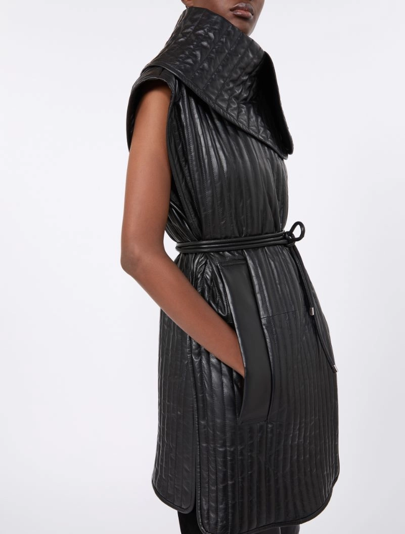 Long quilted gilet - BLACK - Sportmax - 3