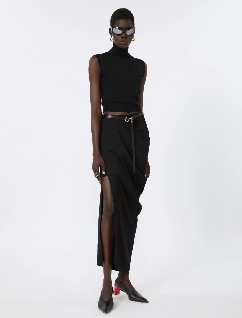 Leather low-waist belt - BLACK - Sportmax - 4